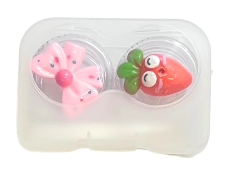 Kit de rangement pour lentilles de contact pour figurine Carotte, Couleur : orange, rose
