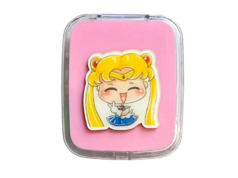 Kit de rangement pour lentilles de contact à motif Sailor Moon, Couleur : rose