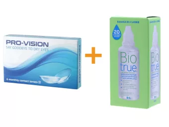 Pro-Vision (6 stk), Monatskontaktlinsen + Biotrue (60 ml)