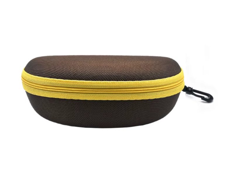 Etui à lunettes Imperméable marron/jaune