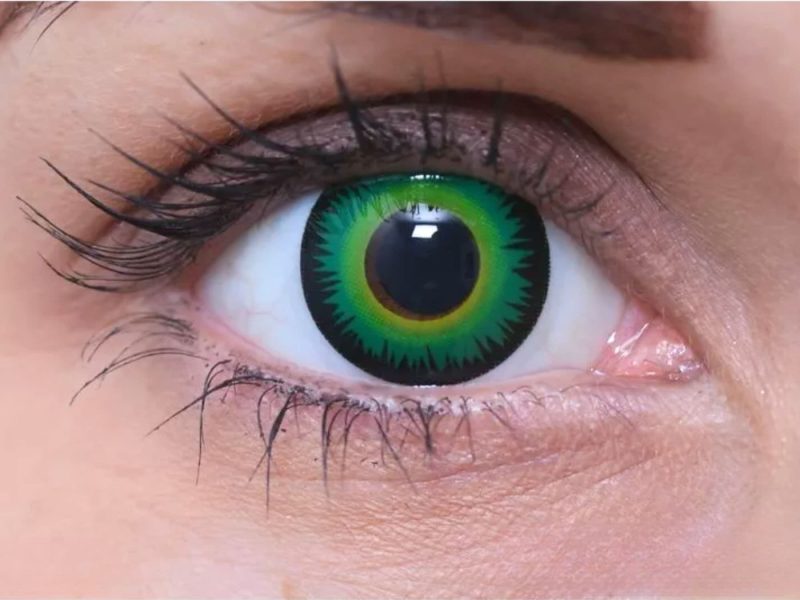 ColourVUE Crazy Vert Queue sanglante (2 lentilles) -sans dioptres