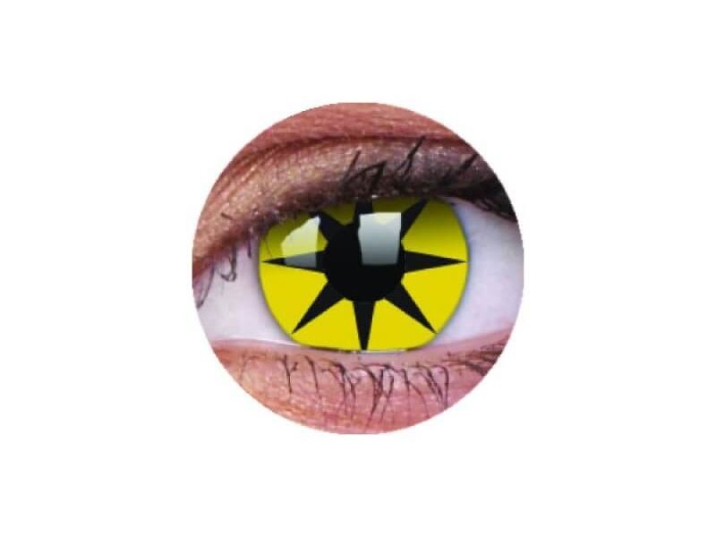 ColourVUE Crazy Jaune Étoile (2 lentilles) -sans dioptres